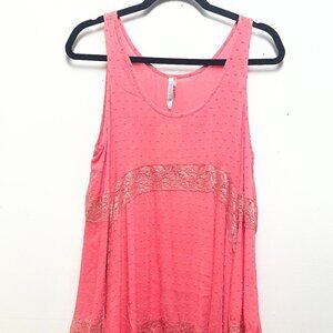 flowy coral lace tank top in medium